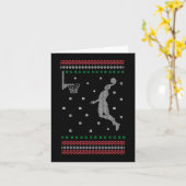 Basketball Dunking Christmas Cool Sport Ugly X-Mas Karte (Gelbe Blume)