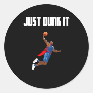 Basketball Dunking Runder Aufkleber