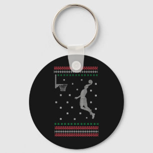 Basketball Dunking Weihnachten Cooler Sport Ugly X Schlüsselanhänger