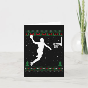 Basketball Dunking Xmas Ugly Basketball Spieler Ch Karte