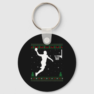 Basketball Dunking Xmas Ugly Basketball Spieler Ch Schlüsselanhänger