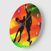 Basketball-Duo-helle Gerichts-Lichter Große Wanduhr (Winkel)