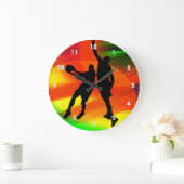 Basketball-Duo-helle Gerichts-Lichter Große Wanduhr (Zuhause)