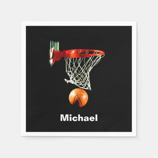 Basketball durch Ihren Namen ersetzen Serviette (Vorderseite)