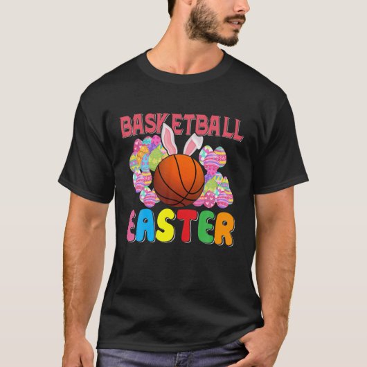 Basketball Easter Happy Easter Day Funny Basketbal T-Shirt (Vorderseite)
