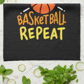 Basketball - Eat Sleep Basketball Repeat Geschirrtuch (Gefaltet)