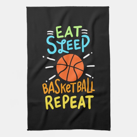 Basketball - Eat Sleep Basketball Repeat Geschirrtuch (Vertikal)