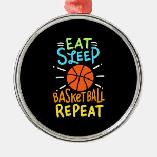 Basketball - Eat Sleep Basketball Repeat Ornament Aus Metall