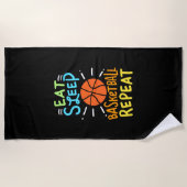 Basketball - Eat Sleep Basketball Repeat Strandtuch (Vorderseite)
