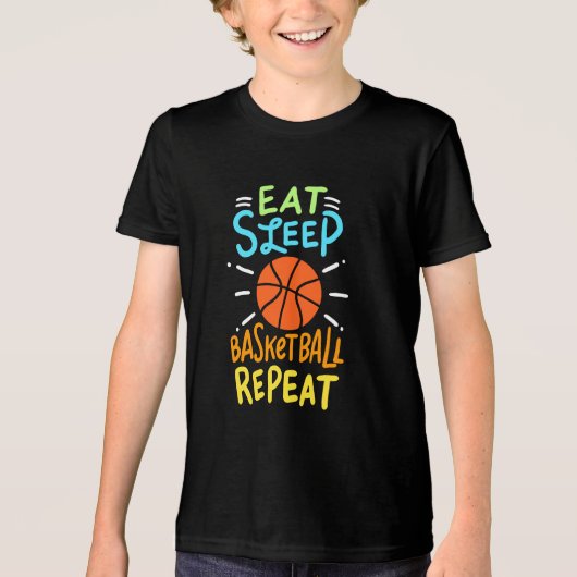 Basketball - Eat Sleep Basketball Repeat Tri-Blend Shirt (Vorderseite)