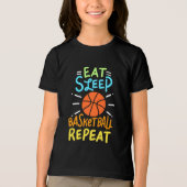 Basketball - Eat Sleep Basketball Repeat Tri-Blend Shirt (Vorderseite)