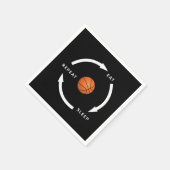 Basketball Eat Sleep Wiederholung Sportfan Sprichw Serviette (Ecke)