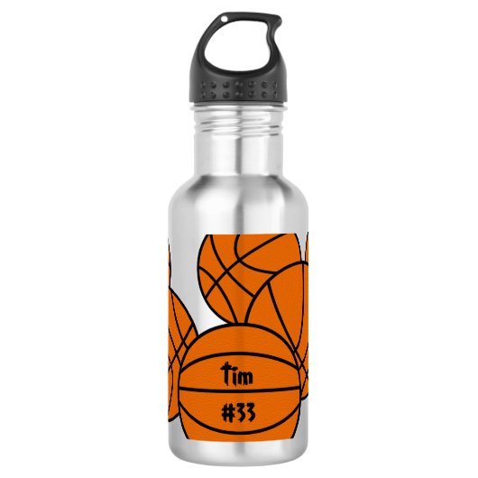 Basketball Edelstahlflasche (Vorderseite)