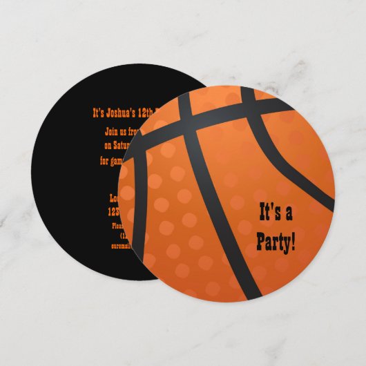 Basketball Einladung (Vorne/Hinten)