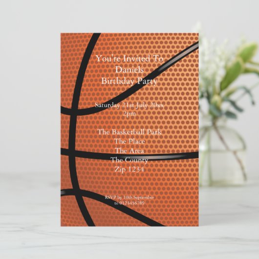 Basketball Einladung (Stehend Vorderseite)