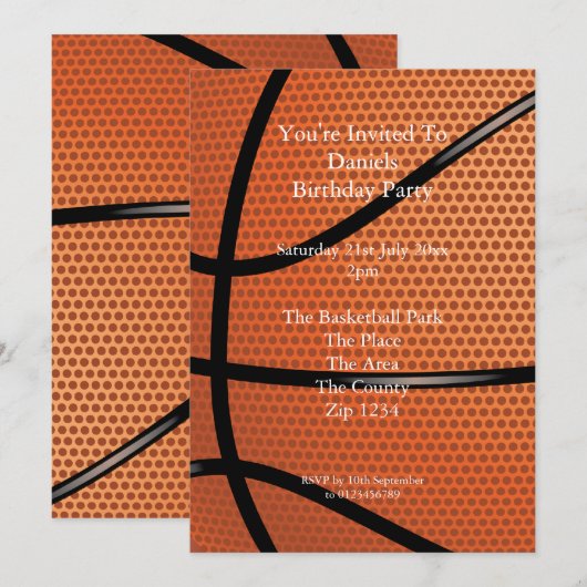 Basketball Einladung (Vorne/Hinten)