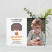 Basketball Einladung Basketball Basketball Foto (Stehend Vorderseite)