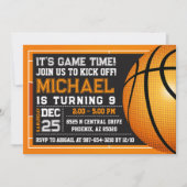 Basketball-Einladung, Basketball Geburtstagsparty Einladung (Vorderseite)