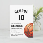 Basketball Einladung, Junge Geburtstagsparty Einladung (Stehend Vorderseite)