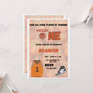 Basketball-Einladung zum ersten Geburtstag All-S Einladung