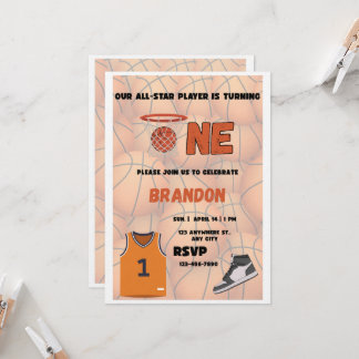 Basketball-Einladung zum ersten Geburtstag | All-S Einladung