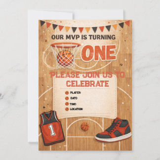 Basketball-Einladung zum ersten Geburtstag | Einladung