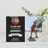 Basketball Einladung zum Foto (Stehend Vorderseite)