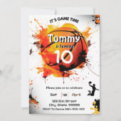 Basketball Einladung zum Geburtstag (Vorderseite)