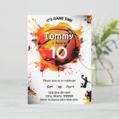 Basketball Einladung zum Geburtstag (Stehend Vorderseite)