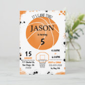 Basketball Einladung zum Geburtstag, (Stehend Vorderseite)