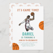 Basketball Einladung zum Geburtstag (Vorne/Hinten)
