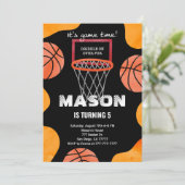 Basketball Einladung zum Geburtstag (Stehend Vorderseite)