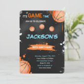 Basketball Einladung zum Geburtstag (Stehend Vorderseite)