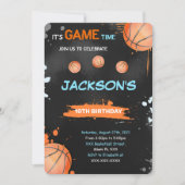 Basketball Einladung zum Geburtstag (Vorderseite)