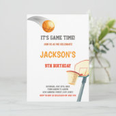 Basketball Einladung zum Geburtstag (Stehend Vorderseite)