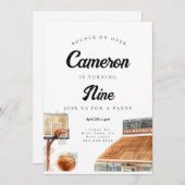 Basketball Einladung zum Geburtstag (Vorne/Hinten)