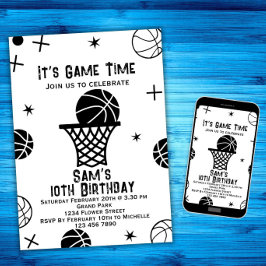 Basketball Einladung zum Geburtstag, Party Basketb