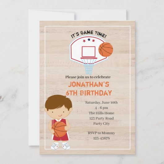Basketball Einladungen - Jungs Sport Alles Star (Vorderseite)