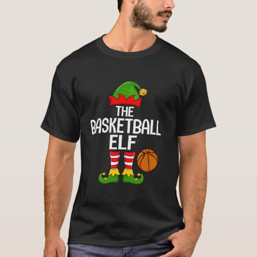 Basketball Elf Xmas Matching Family Elf Squad Chri T-Shirt (Vorderseite)
