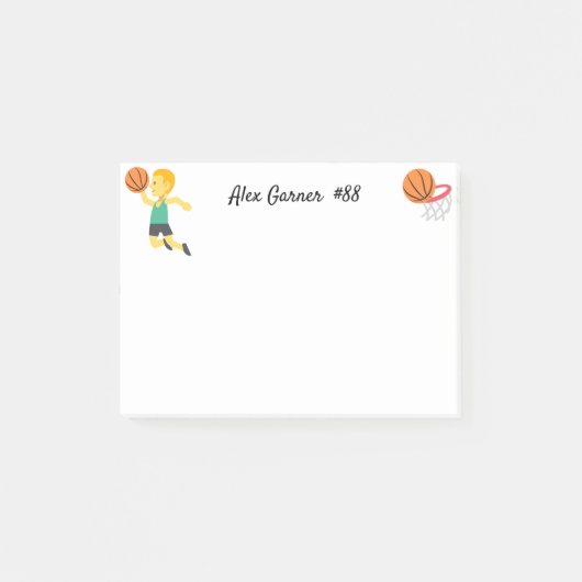 Basketball Emojis Post-it Klebezettel (Vorderseite)