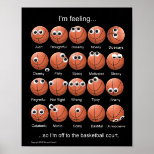 Basketball Emotionen, Gesichter, Lustiges Poster