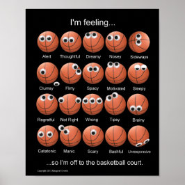Basketball-Emotionen, Gesichter, Witziges Poster