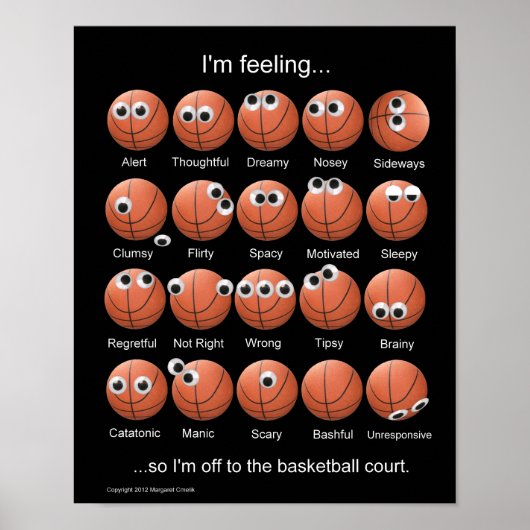 Basketball-Emotionen, Gesichter, Witziges Poster (Vorne)
