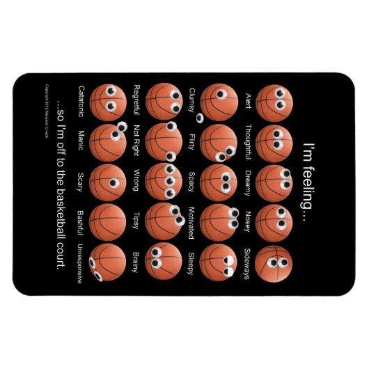 Basketball Emotions Magnet (Horizontal)