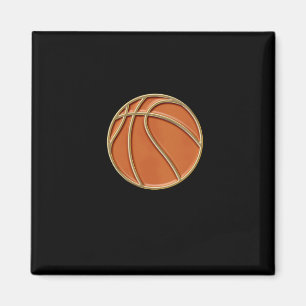 Basketball Enamel Button 2d Magnet