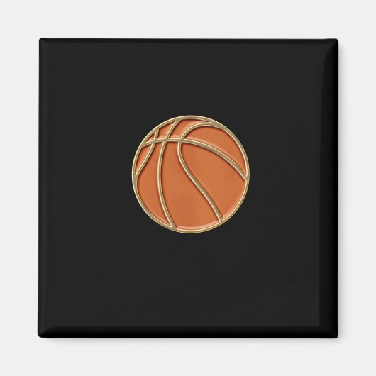 Basketball Enamel Button 2d Magnet (Vorne)