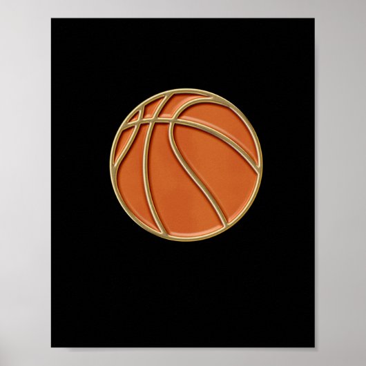 Basketball Enamel Button 2d Poster (Vorne)