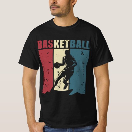 Basketball Energie – Dynamische Spielersilhouette T-Shirt (Vorderseite)