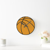 Basketball-Entwurf in klassischem Orange und Runde Wanduhr (Zuhause)