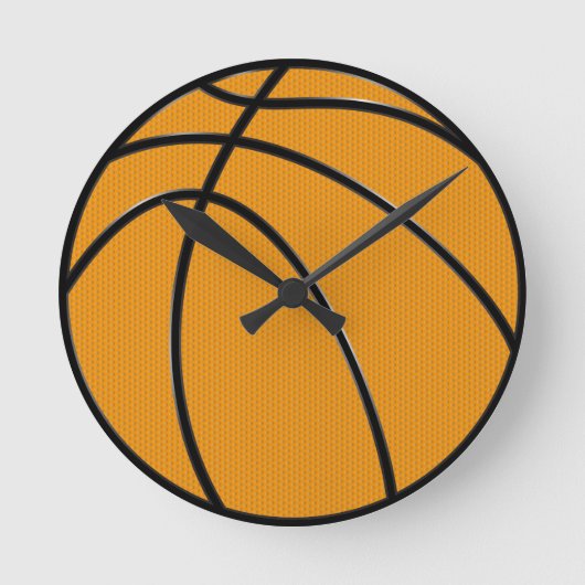 Basketball-Entwurf in klassischem Orange und Runde Wanduhr (Vorderseite)